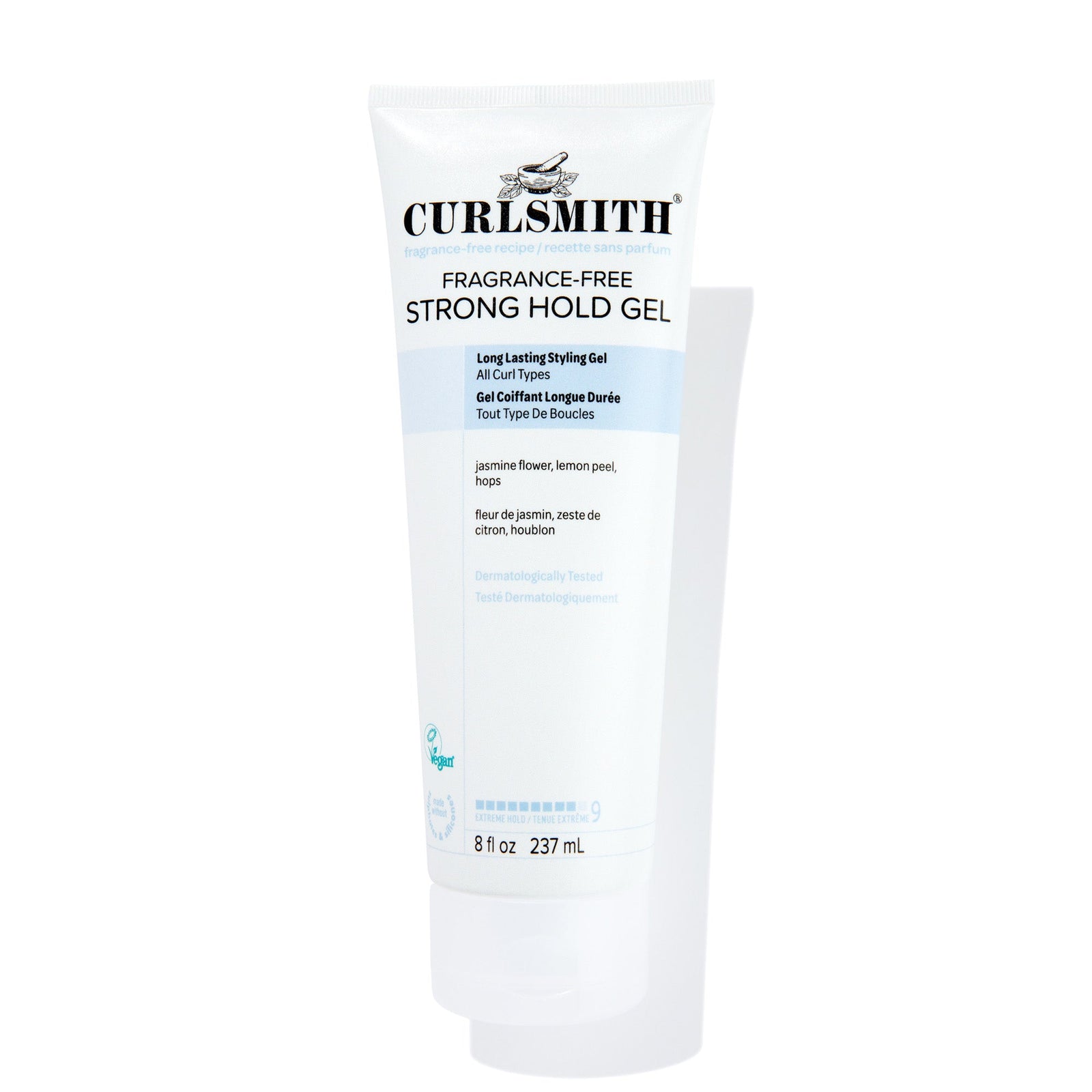 Curlsmith Strong Hold Gel tube on a white background