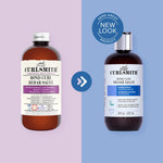 Two bottles of Curlsmith Bond Curl Rehab Salve on a light purple and blue background with a 'Same Great Product' label.