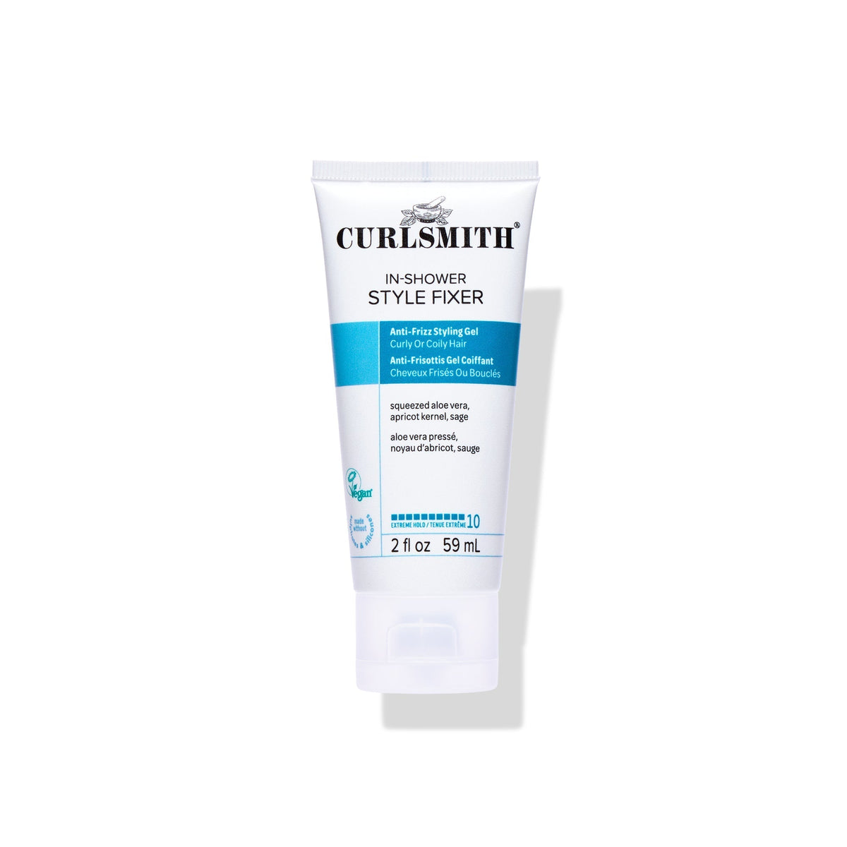 Curlsmith In-Shower Style Fixer tube on a white background