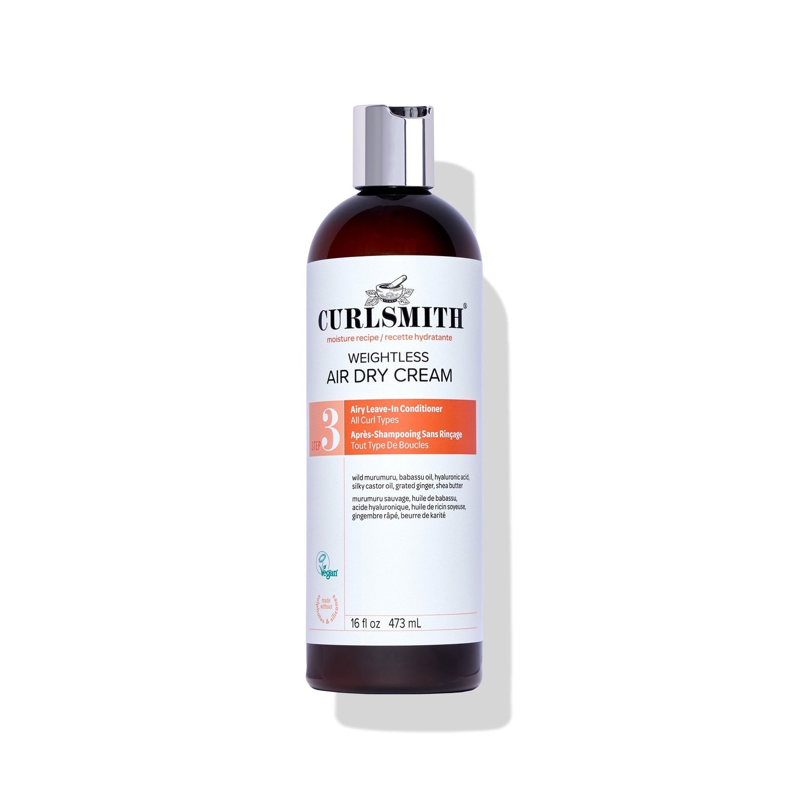 Curlsmith air dry cream bottle on a white background, Click to enlarge